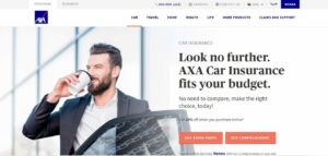 AXA Car Insurance's Homepage