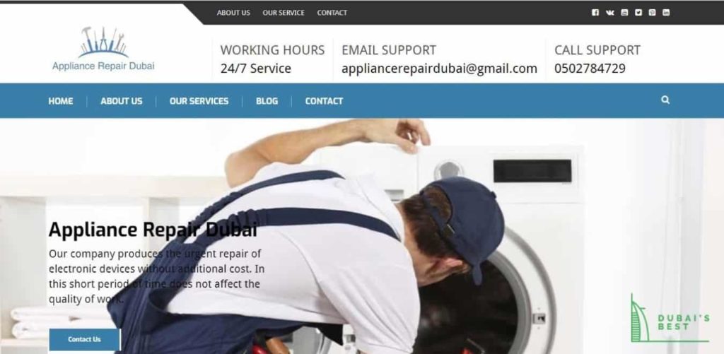 Appliance Repair Dubai's Homepage