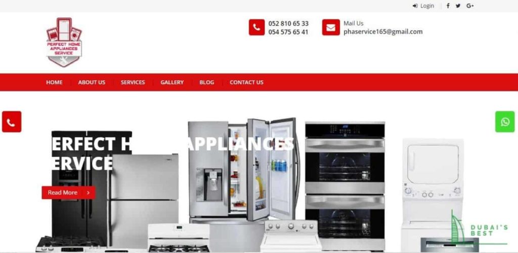 Perfect Home Appliances Service's Homepage