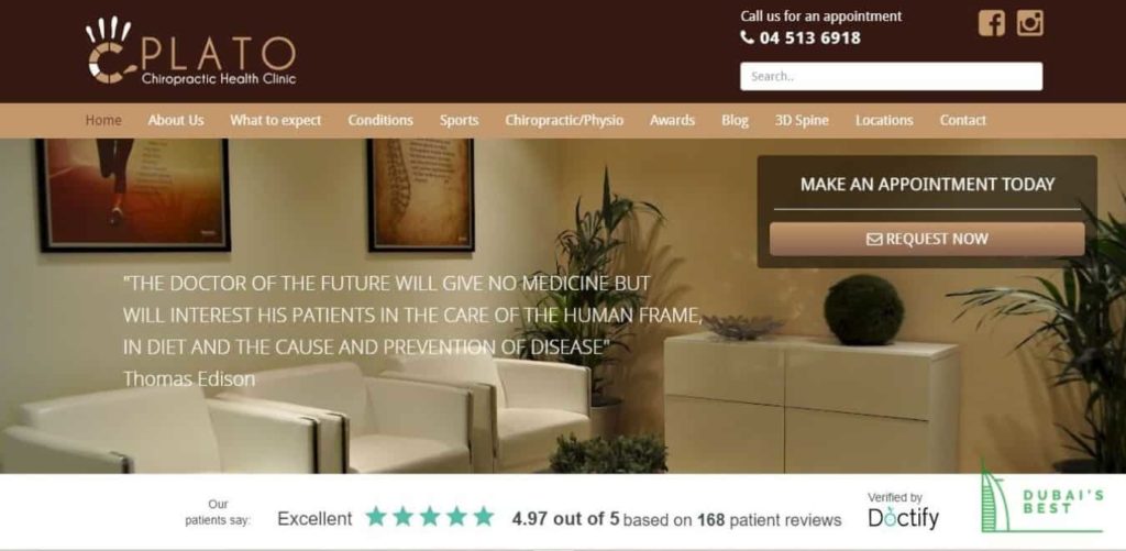 Plato Chiropractic Health Clinic's Homepage