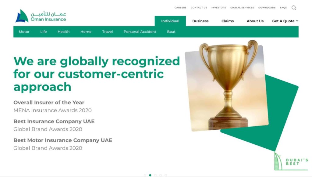 Oman Insurance Essential Benefits Plan's Homepage