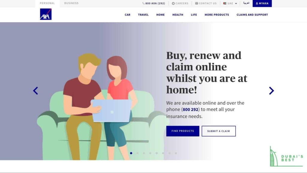 AXA Smart Health Insurance's Homepage