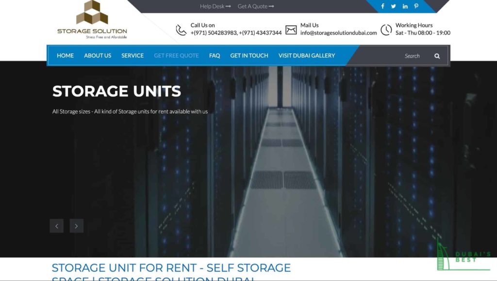 Storage Solution's Homepage