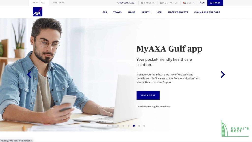AXA's Homepage