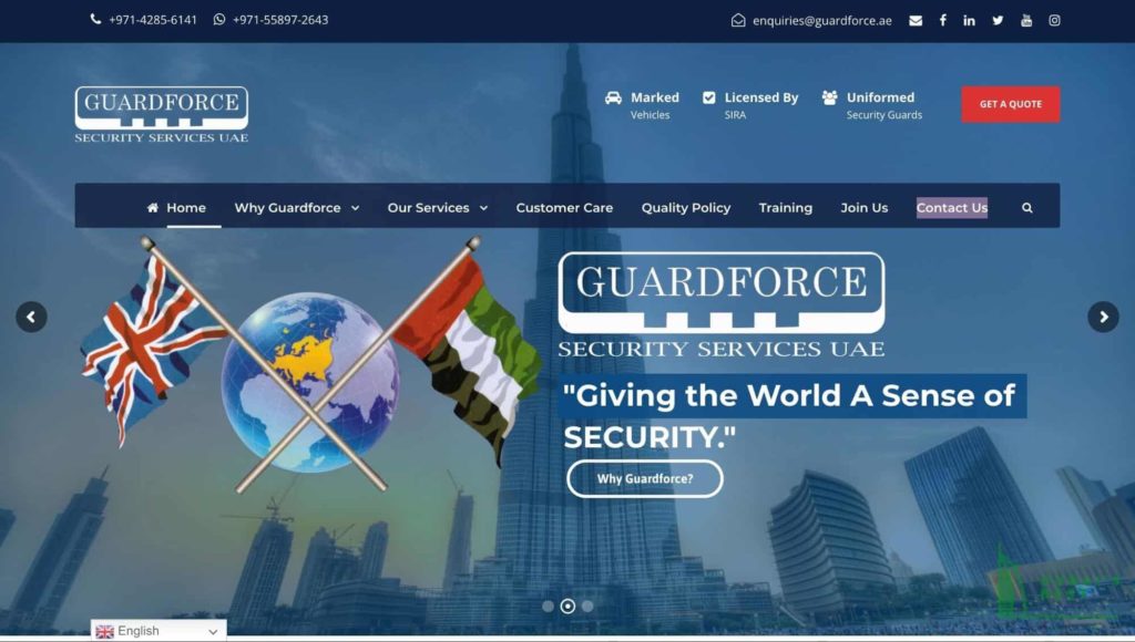 Guardforce Security Services' Homepage