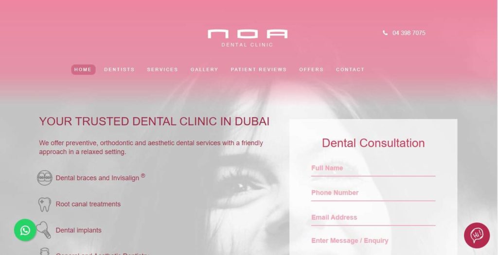NOA Dental Clinic's Homepage