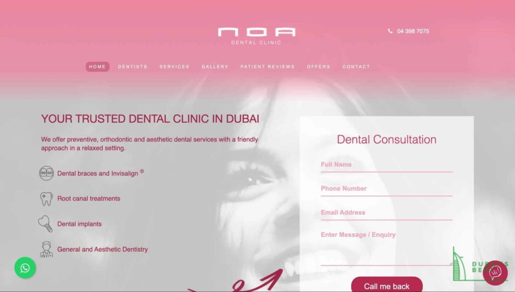NOA Dental Clinic's Homepage