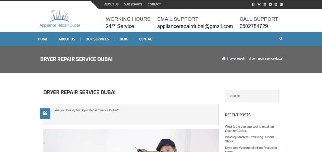 Appliance Repair Dubai's Homepage