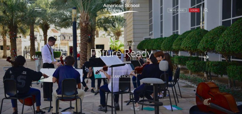 American School of Dubai's Homepage