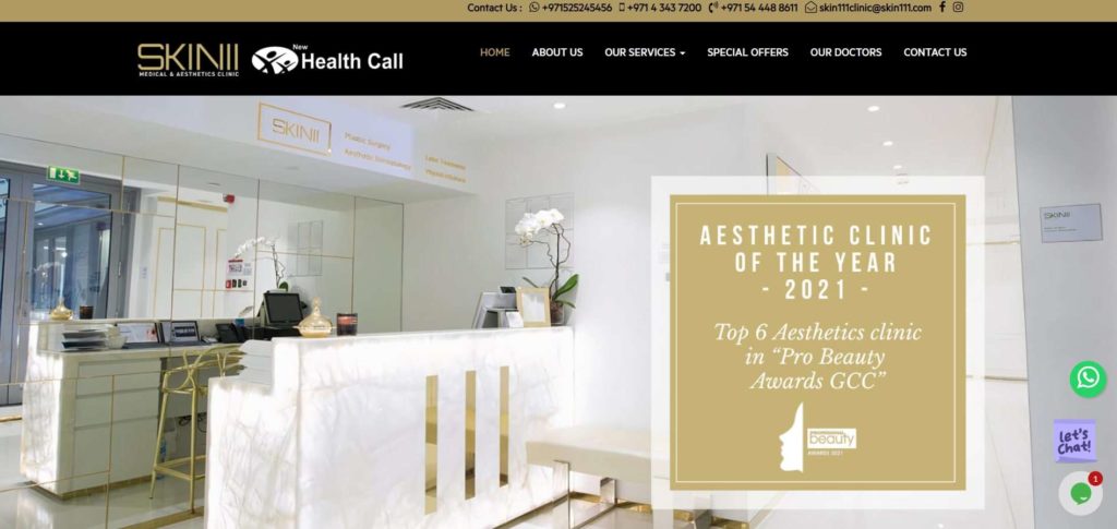 Skin 111 Medical & Aesthetics Clinic's Homepage
