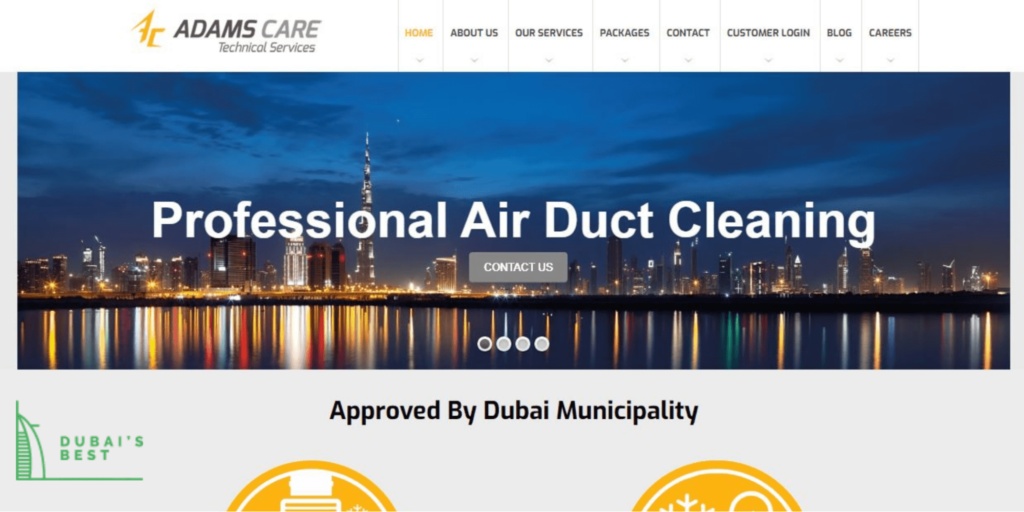 Adams Care Technical Services' Homepage