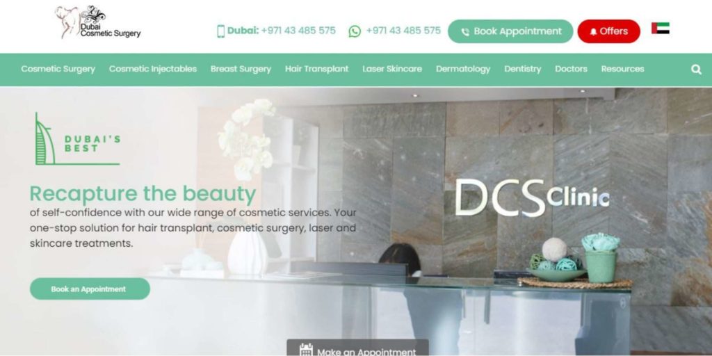 Dubai Cosmetic Surgery's Homepage