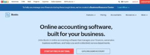 Zoho Books' Homepage