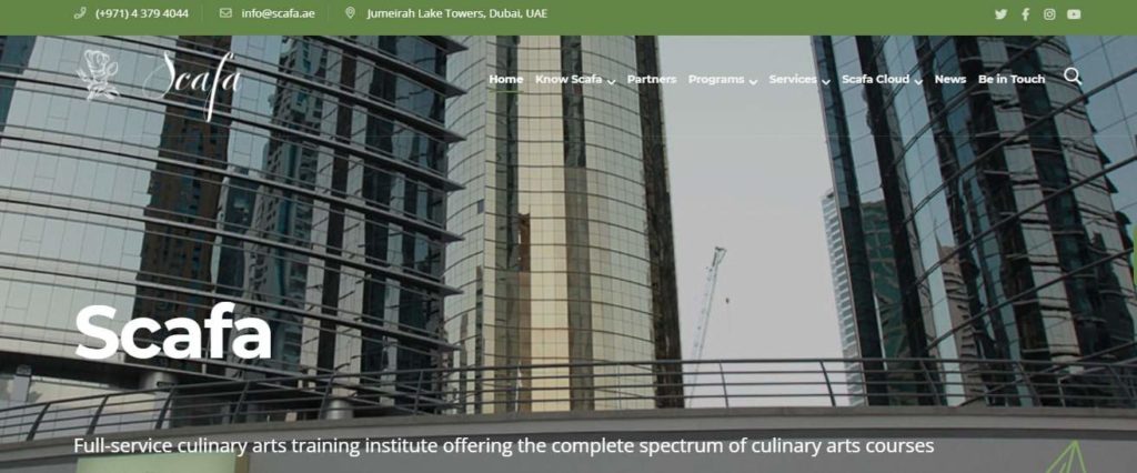 School of Culinary And Finishing Arts Dubai (SCAFA)'s Homepage