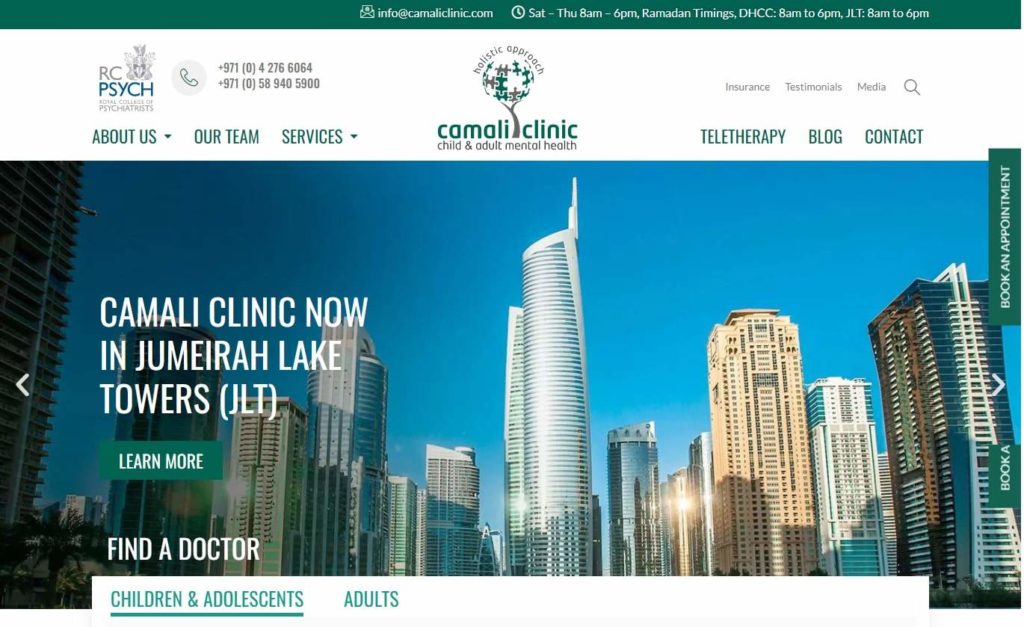 Camali Clinic: Child and Adult Mental Health's Homepage