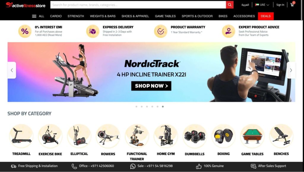 Active Fitness Store's Homepage