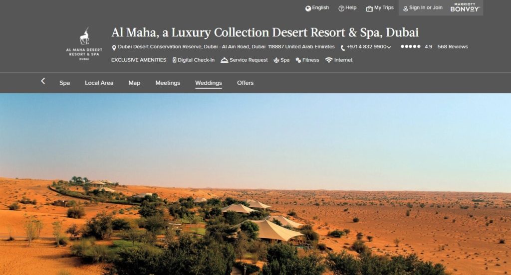 Al Maha Desert Resort and Spa's Homepage