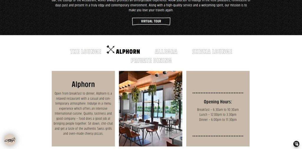 Alphorn Restaurant's Homepage