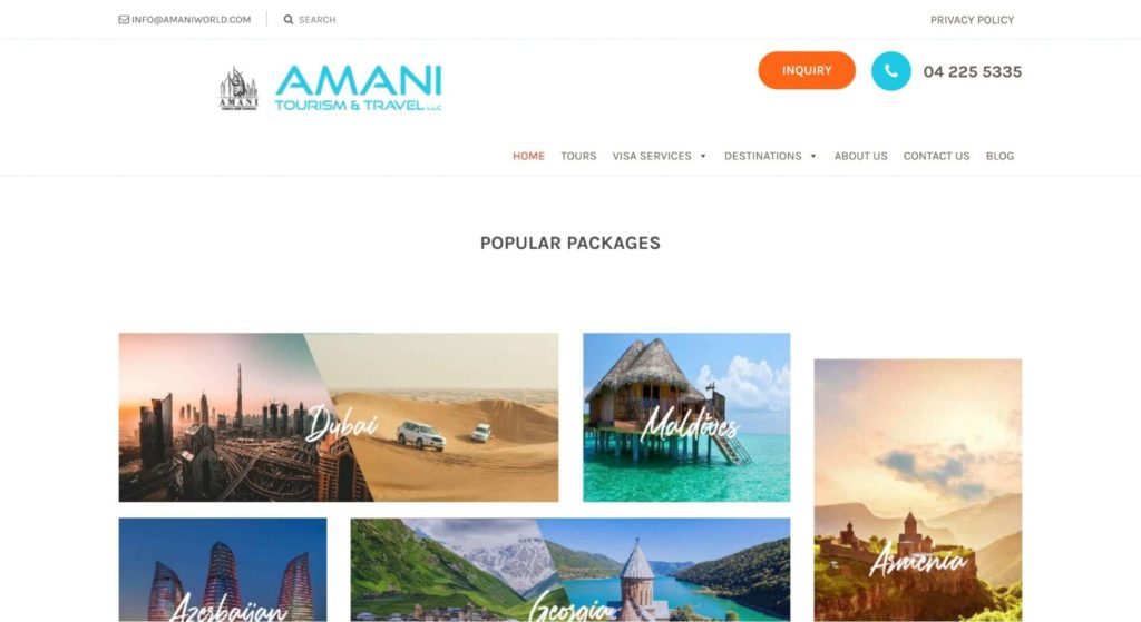 Amani Travel & Tourism's Homepage