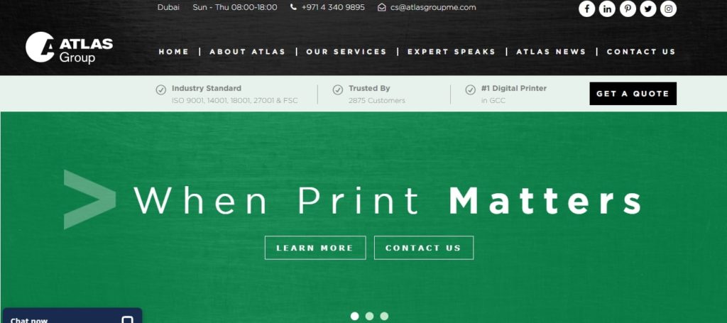 Atlas Printing Press's Homapge