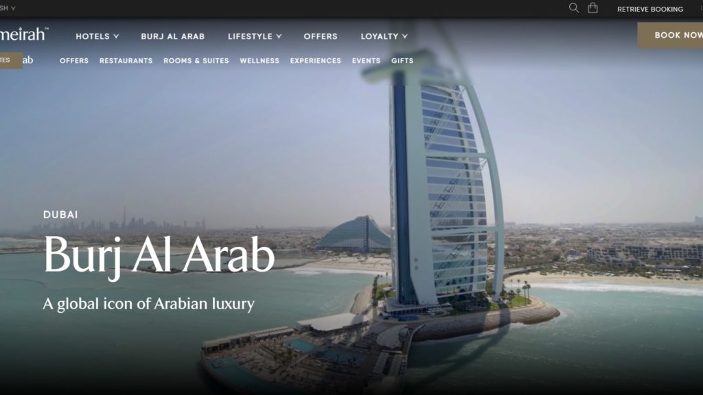 Burj Al Arab's Homepage