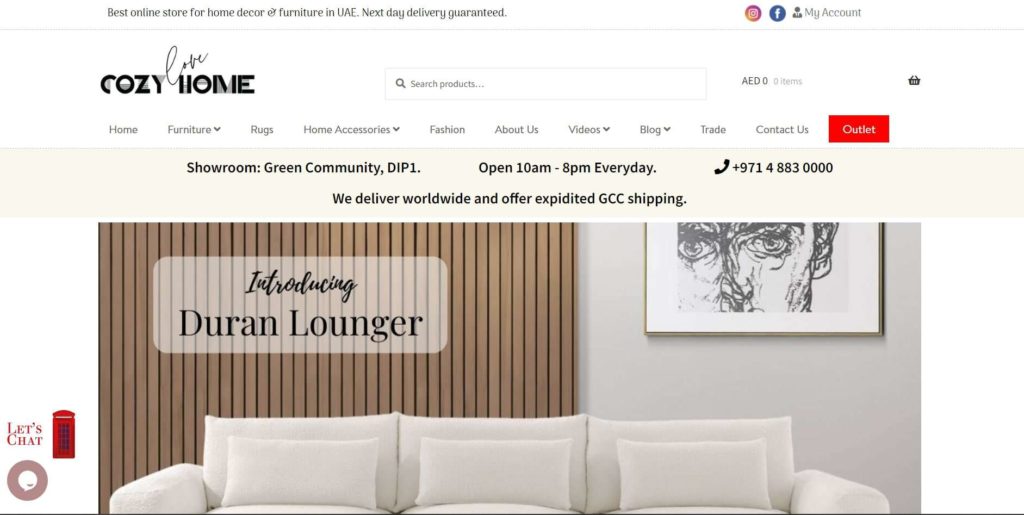 COZY HOME - Inspired Living Furnishings's Homepage