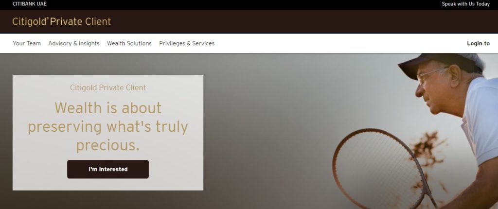 Citibank's Homepage