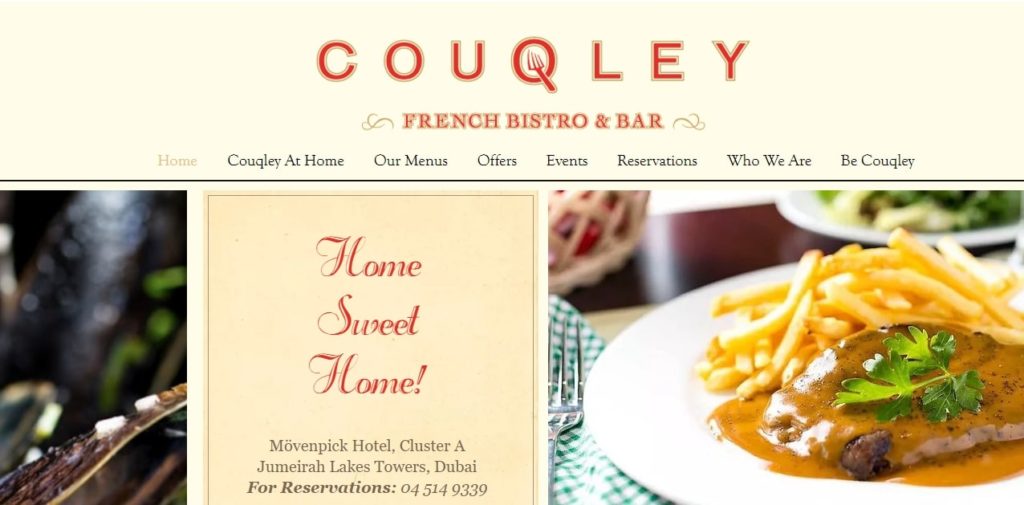 Couqley French Bistro & Bar's Homepage