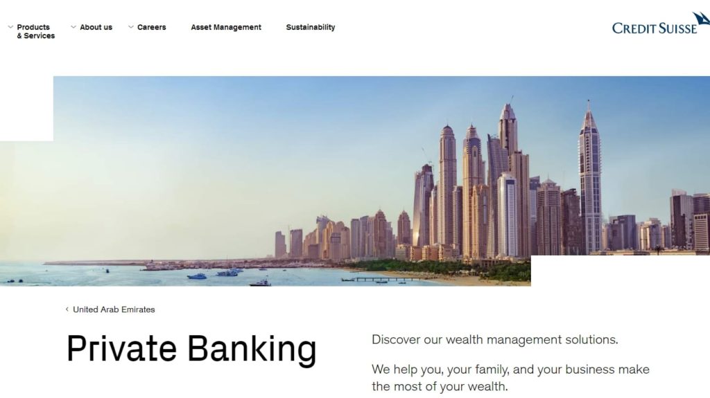 Credit Suisse's Homepage