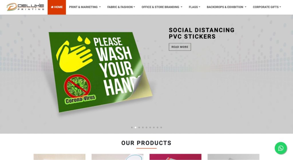 Deluxe Printing in Dubai's Homepage