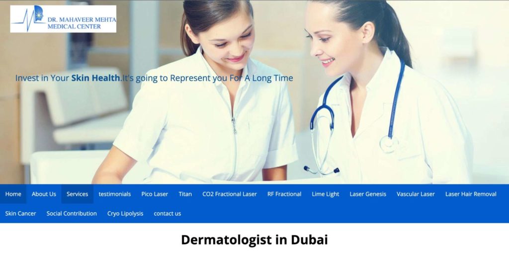 Dr. Mahaveer Mehta Dermatologist Dubai's Homepage