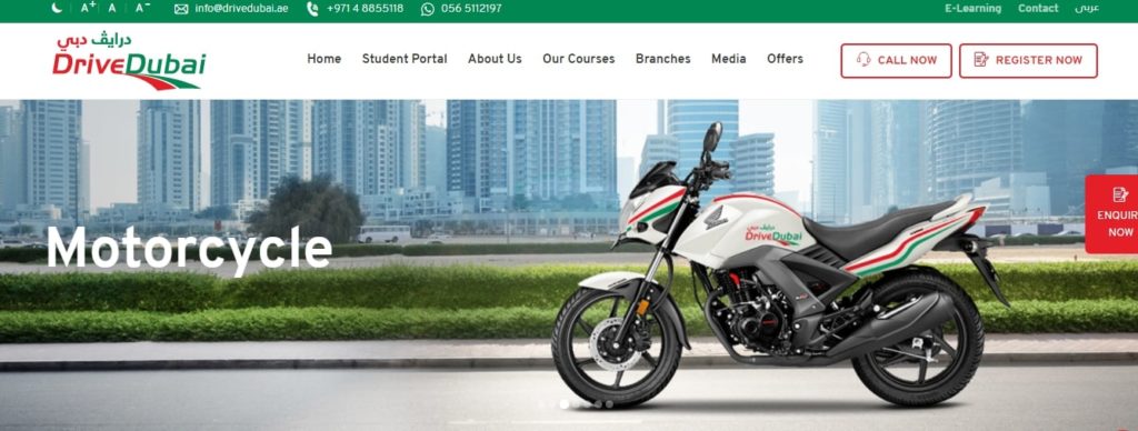 DriveDubai Driving Center's Homepage