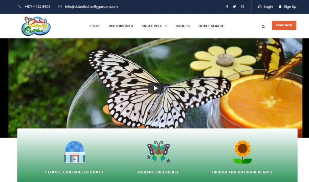 Dubai Butterfly Garden's Homepage