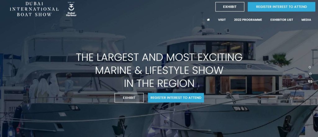 Dubai International Boat Show's Homepage