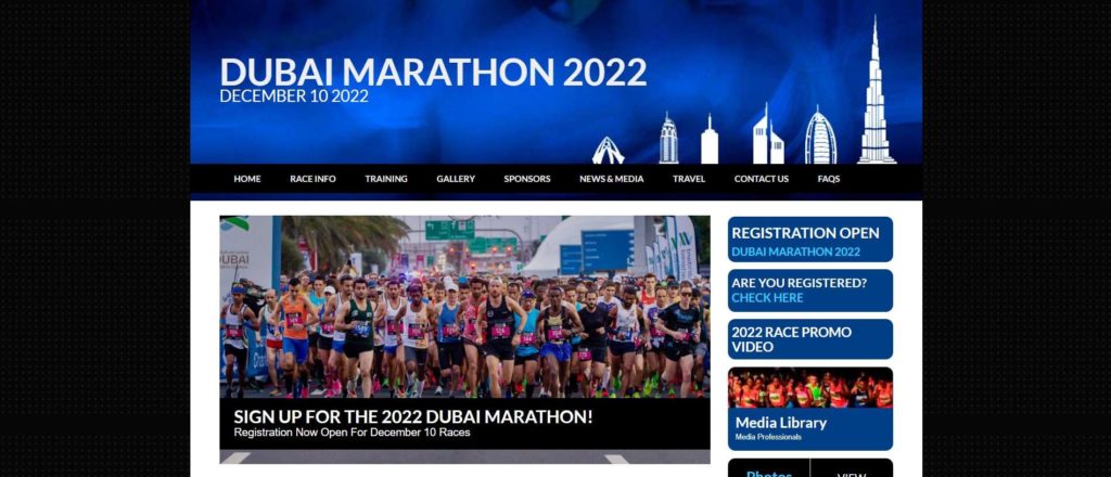 Dubai Marathon's Homepage
