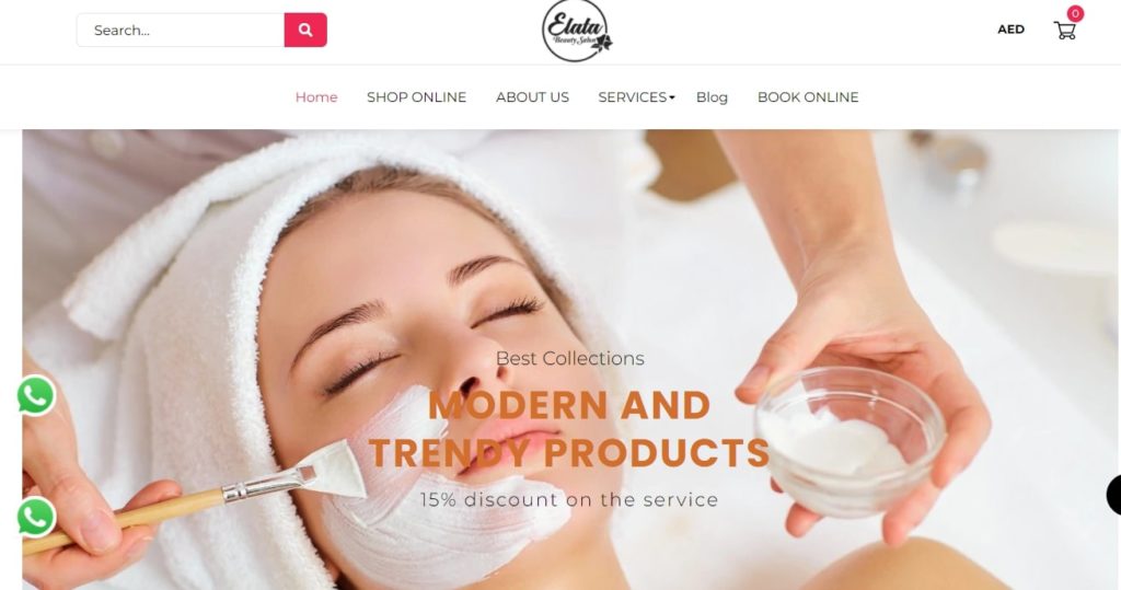 Elata Beauty Salon's Homepage