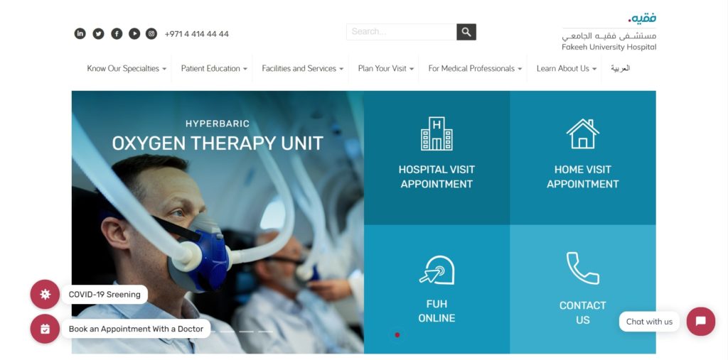 Fakeeh University Hospital's Homepage