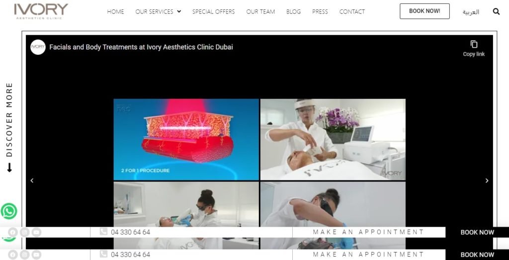 Ivory Aesthetics Clinic's Homepage