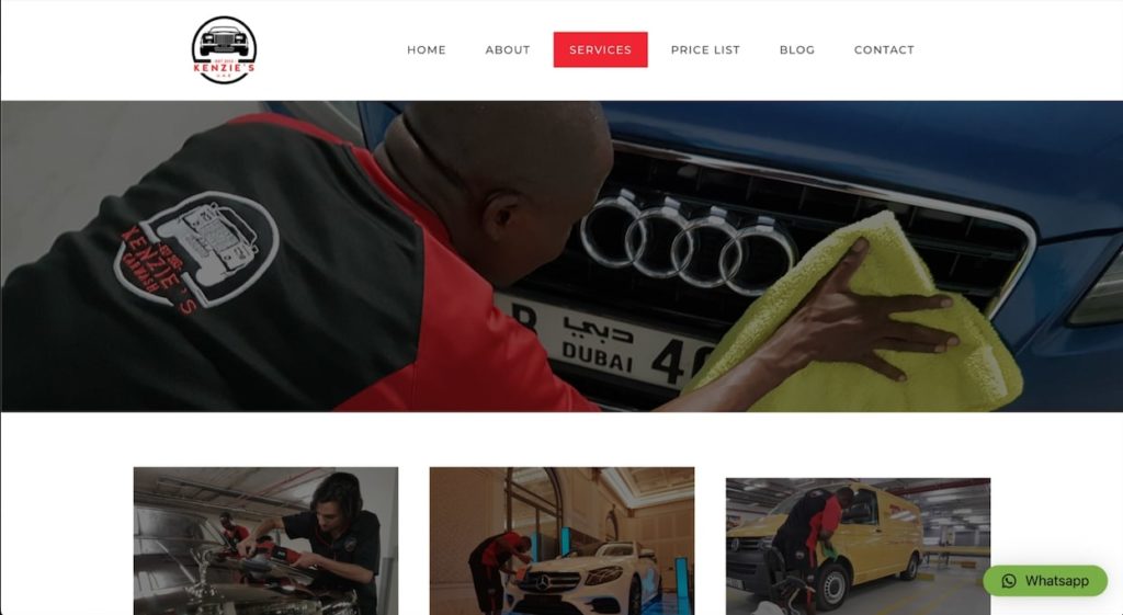 Kenzie’s Car Washing and Detailing's Homepage