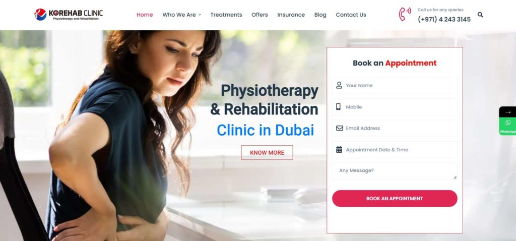Korehab Clinic's Homepage