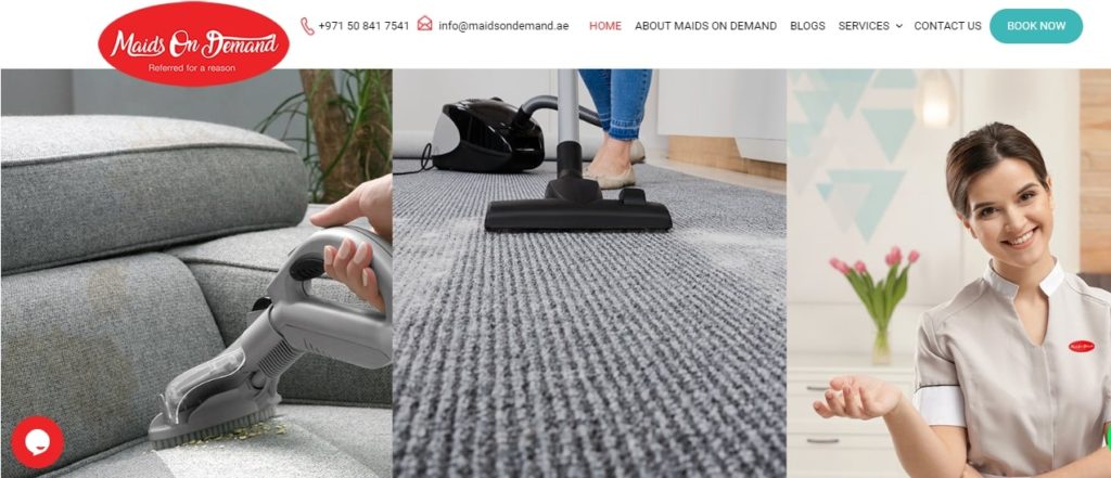 Maids on Demand's Homepage