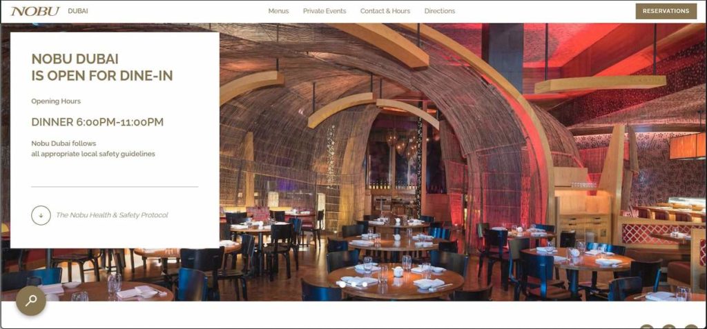Nobu Dubai's Homepage