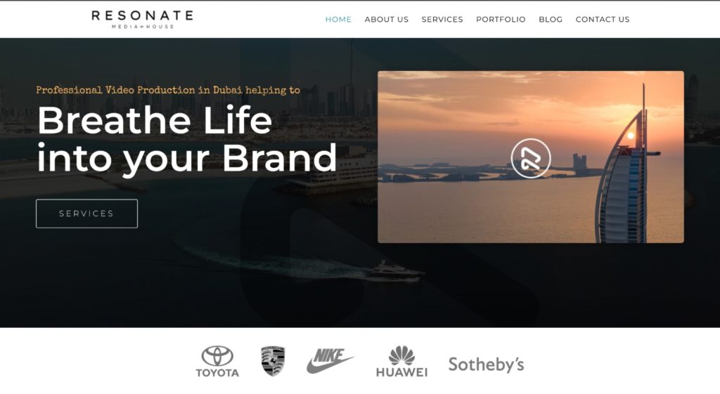 Resonate Media House's Homepage