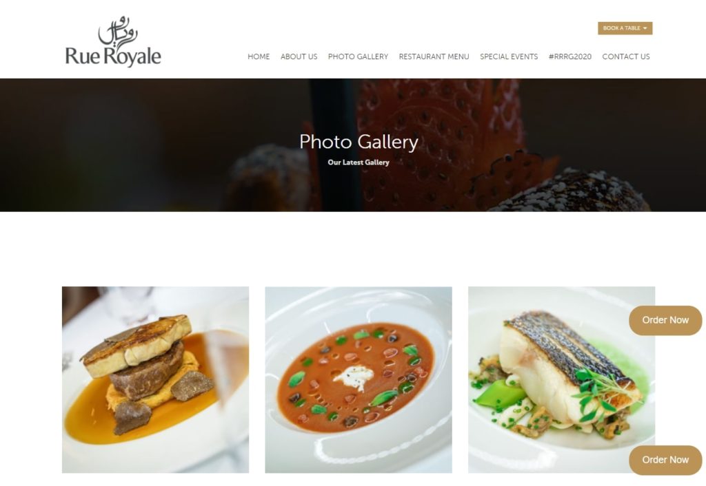 Rue Royale Restaurant's Homepage