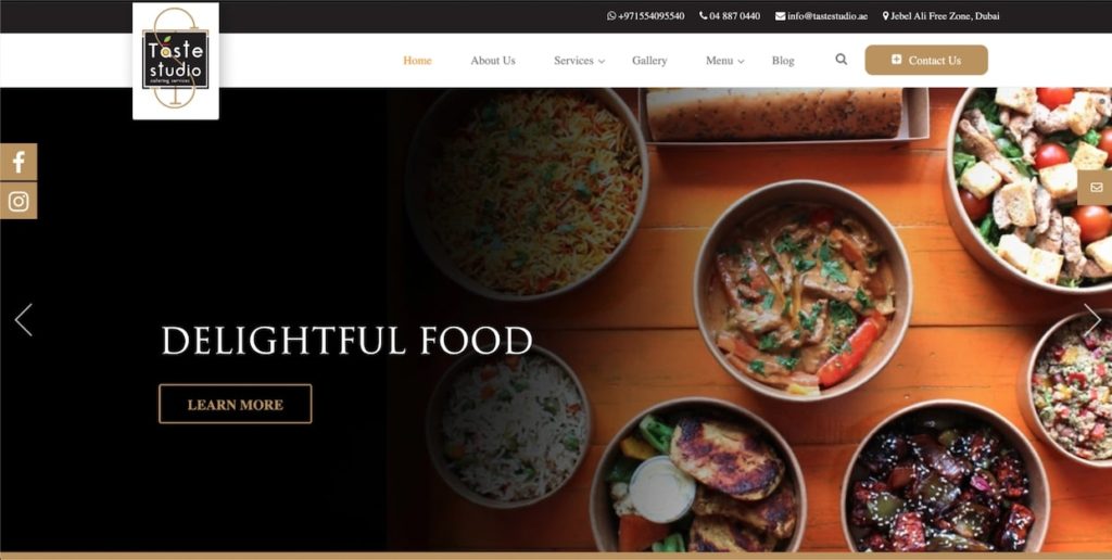 Taste Studio Catering's Homepage
