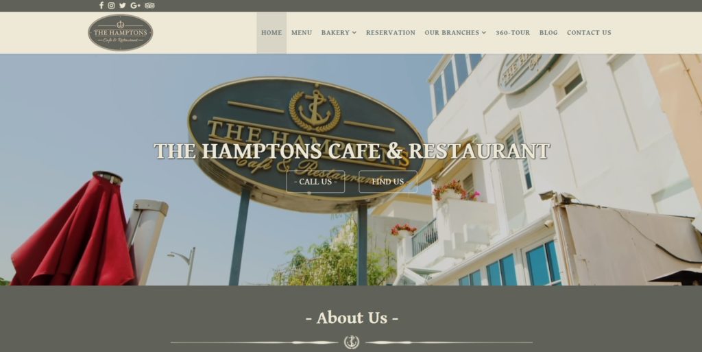 The Hamptons Cafe's Homepage