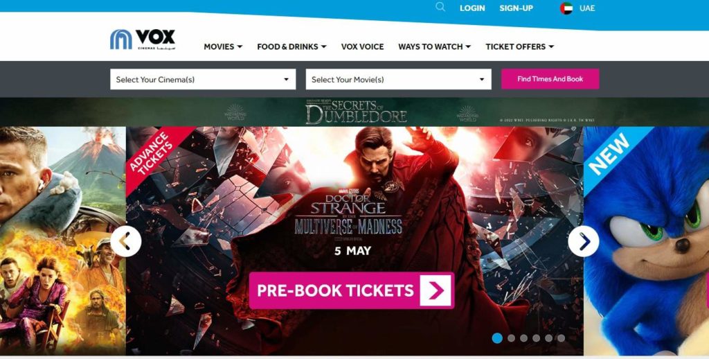 VOX Cinemas (Mall of the Emirates)'s Homepage
