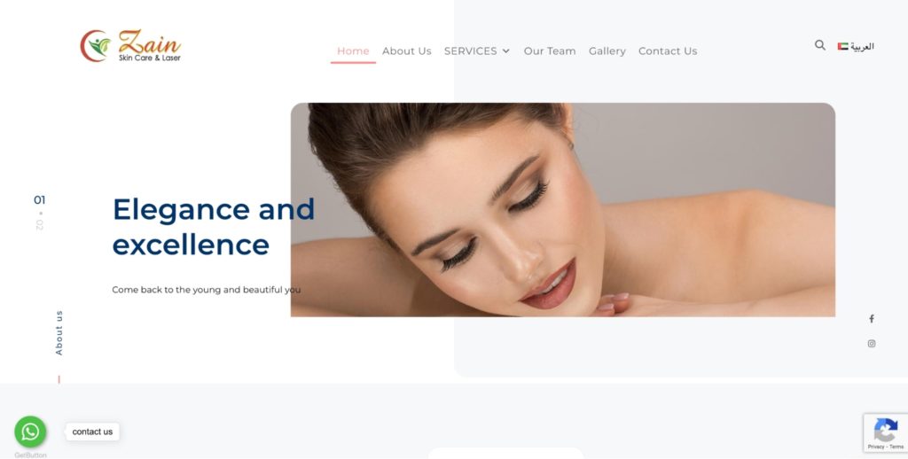 Zain Skin Care & Laser Clinic's Homepage