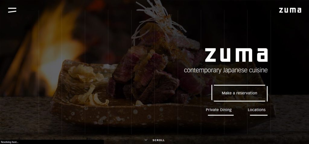 Zuma Dubai's Homepage