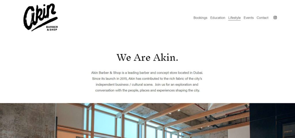 Akin Barbershop Homepage
